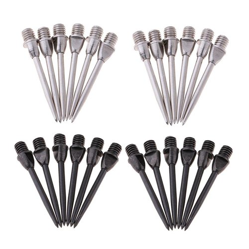 misppro 24PCS Hammer Head Tips Standard Moveable Points - Black Steel Converter Points for Darts