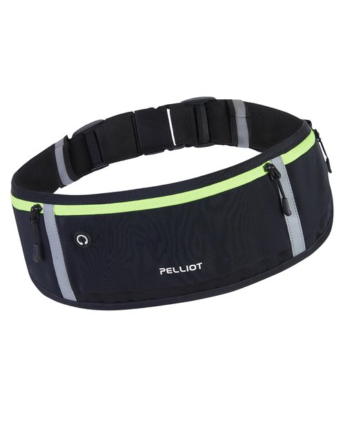 PELLIOT Running Belt for Women Men Slim Fanny Pack Phone Money Waist Pack Belt Bag for Hiking Cycling Exercise Running Black Neon Green