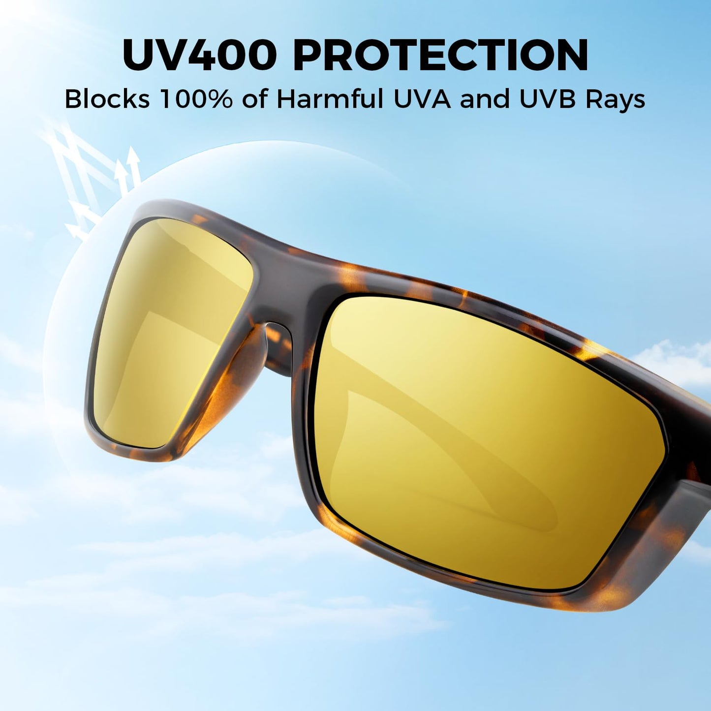 KastKing Huzzah Polarized Sport Sunglasses for Men and Women, Wrap Design