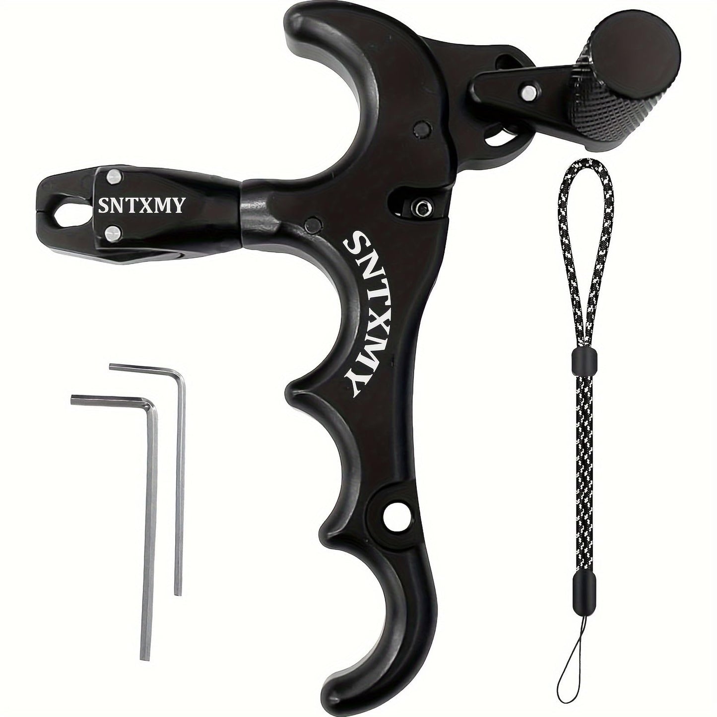 sntxmy Bow Release for Compound Bow 360° Rotatable Thumb Release for Compound Bow Archery Trigger Release (Black)