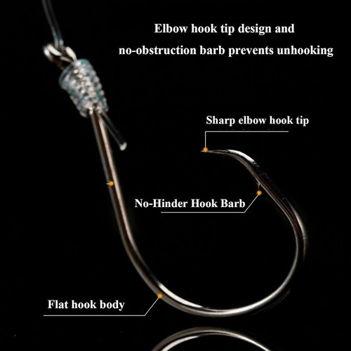 Visulong Catfish Fishing Set, Catfish Fishing Set, 𝐜𝐚𝐭𝐟𝐢𝐬𝐡 Rig Making Kit, for Catching Big 𝐜𝐚𝐭𝐟𝐢𝐬𝐡s, Carp & More (3PCS,6/0)