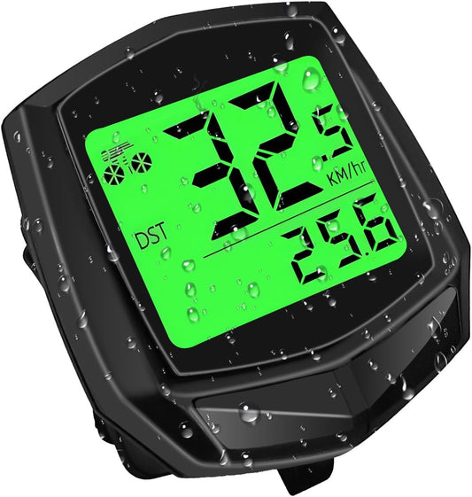 2025 New Bike Computer and Bike Odometer Wireless MPH KM/H Bicycle Speedometer with Automatic Wake-Up Cycling Speed Tracker Display & Single Mileage & Multi-Functions & Calories Statistics Accessories