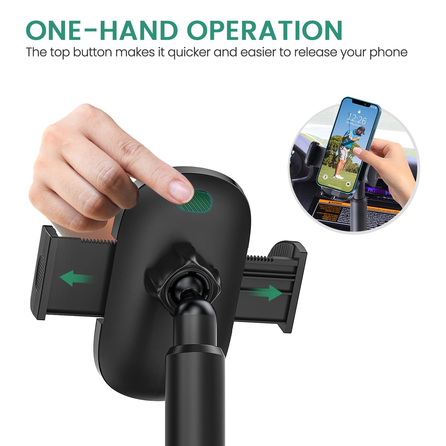 ICARMOUNT Golf Cart Phone Holder Mount, Golf Cart Accessories Universal Cup Phone Holder Mount for All 4.7-6.8" Cell Phones, Fit EZGO Club Car Yamaha, Car, Truck, Golf Gifts for Men, Women