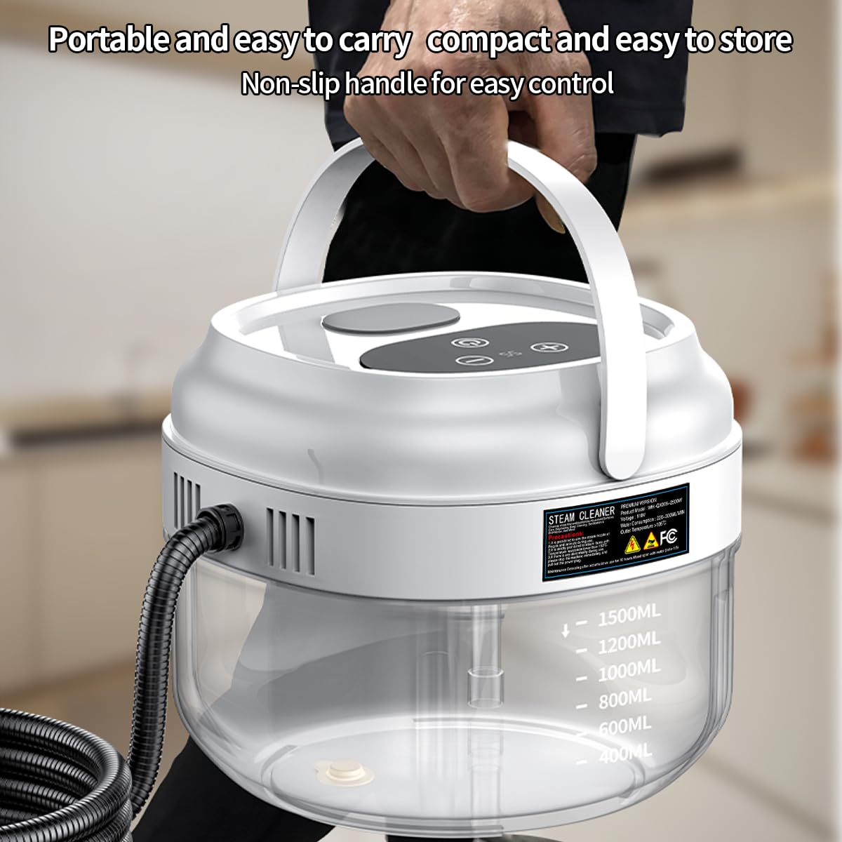 YIKEDA Handheld Steam Cleaner,Portable High-Pressure Steam Cleaner with Smart Touch Screen, Steam Cleaner for Home Cleaning of Bathroom,Furniture,Car, Shower,Kitchen, and Toys