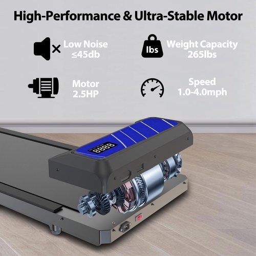 Walking Pad,Under Desk Treadmill with Incline, 2 in 1 Portable Treadmills for Home, 2.5HP Low Noise Small Treadmill with Remote Control, Compact Design Walking Jogging Running Machine,265LBS