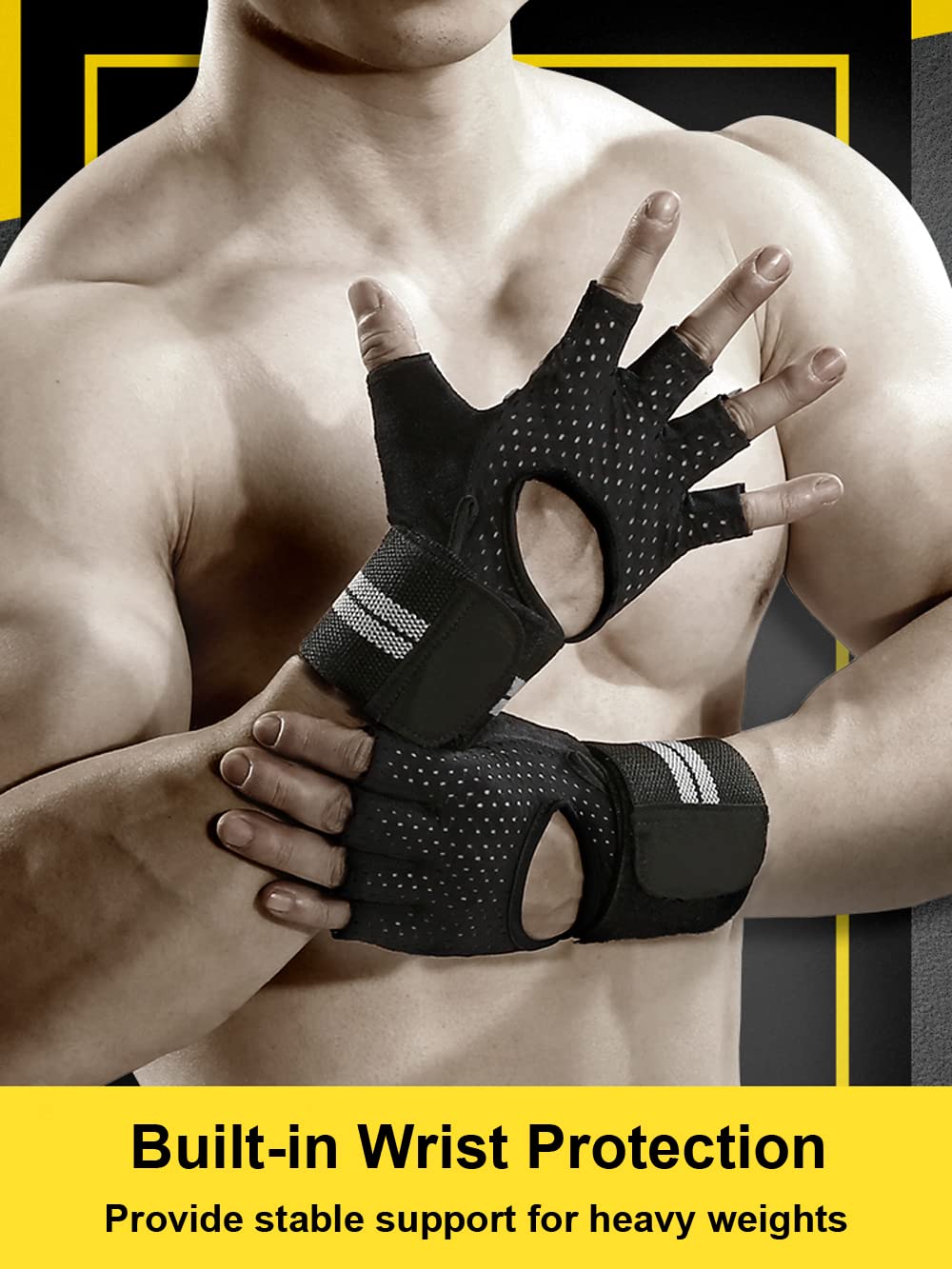 SUJAYU Workout Gloves for Men Workout Gloves Women, Weight Lifting Gloves Gym Gloves for Men, Exercise Gloves Work Out Gloves Weightlifting Gloves Gym Accessories for Men (Blue, L)
