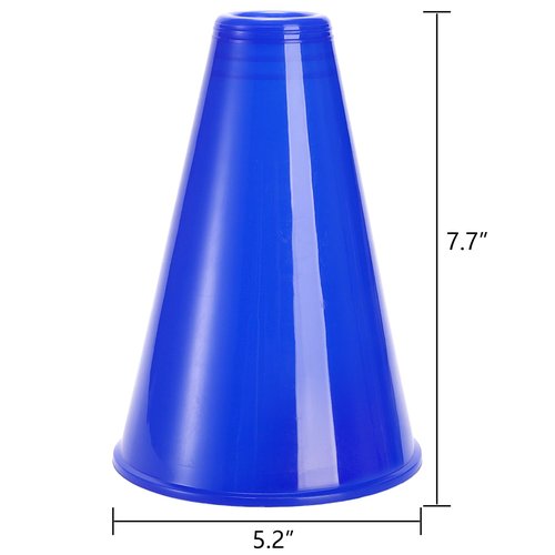 Hedume 12 Pack Cheer Megaphone, Plastic Blue Megaphone Party Accessory for Sports Cheers, Sports Match Game, Director Prop, Party Favors, Party Noisemaker, School Outdoor Activities Cheerleading