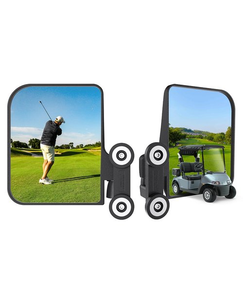 A2C Universal Magnetic Golf Cart Side Mirrors Compatible with EZGO Yamaha Club Car, No Drilling Large Magnetic Tractor Golf Cart Mirrors for Kubota Mahindra John Deere, Golf Car Tractor Accessories