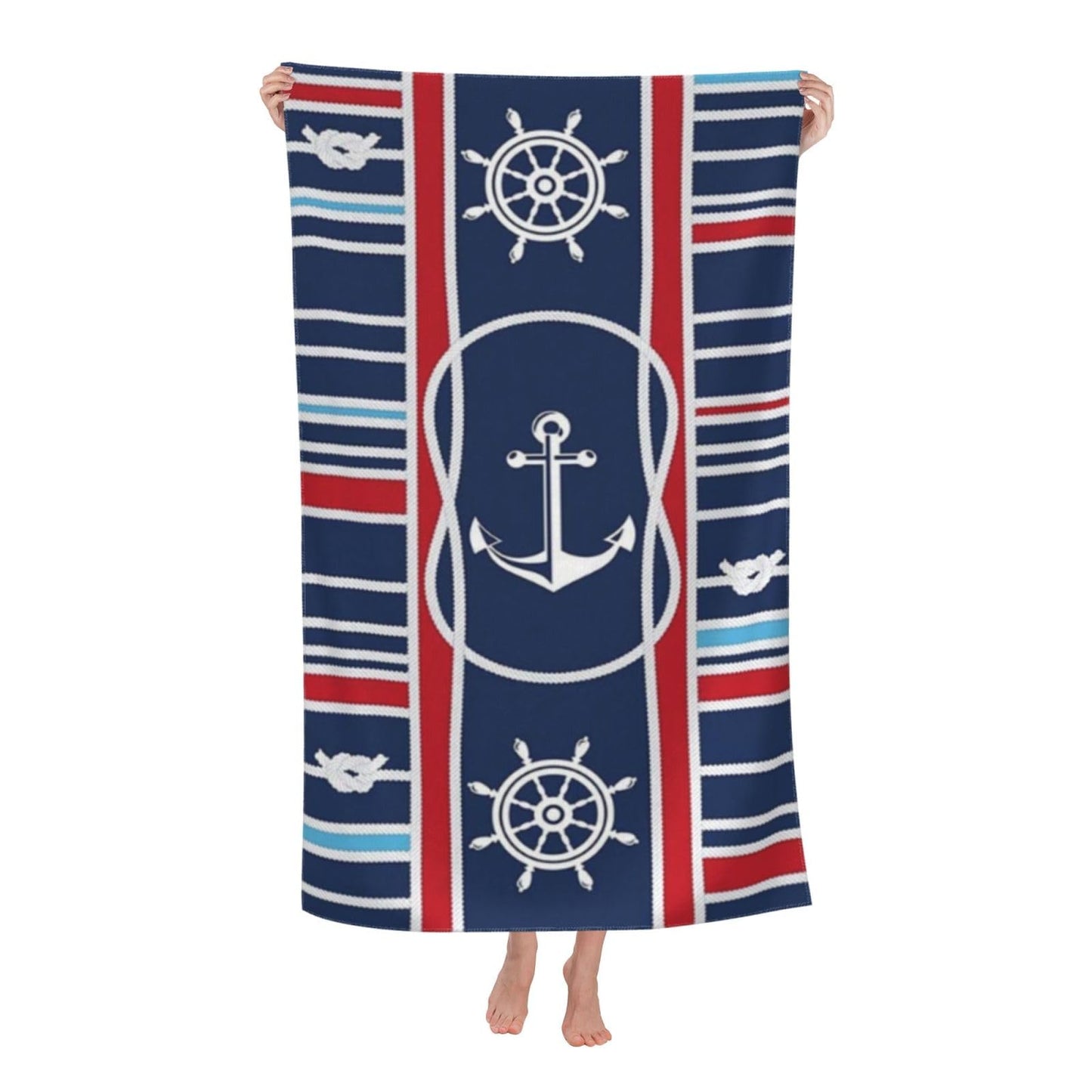 LMKLOP Cute Anchor Beach Towel for Men/Adults, Personalized Microfiber Beach Towels Bulk, Quick Dry Beach Towel for Pool, Lightweight Bath Towels Oversized Clearance 40"x 70"