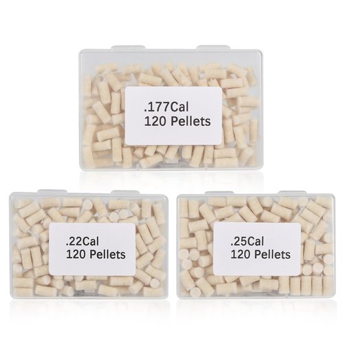 Cleaning Cotton Wool Felt Airgun Cleaning Pellets for Maintenance .22 Caliber Pellets 120 Counts with Storage Box, Air Rifle Cleaning Pellets, Cleaning Wool Pellets