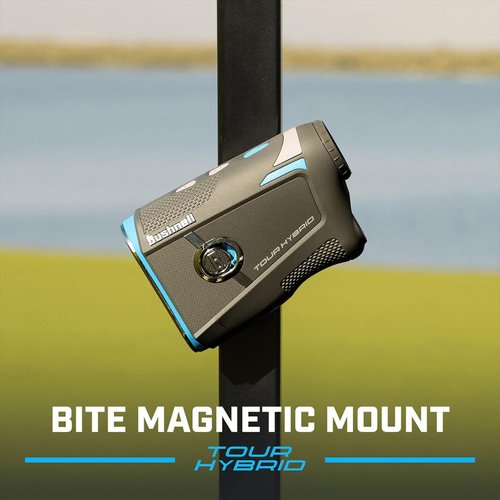 Bushnell Golf Tour Hybrid Onboard & Slope GPS Golf Rangefinder Bundle - PinSeeker with JOLT, 6X Mag with Premium Carrying Case, Microfiber Cloth, PlayBetter Microfiber Towel & Extra CR2 Battery