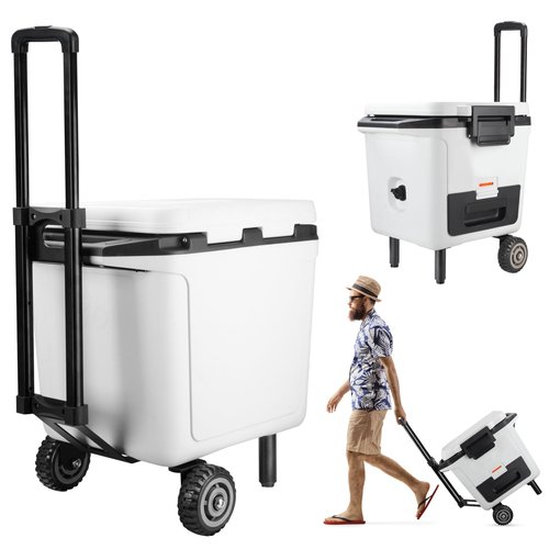 WEIGUZC Cooler Wheels Kit for Ninja FrostVault 30qt/50qt Hard Cooler - 5 Inch Wheels & Retractable Handle - Heavy Duty Cooler Accessories for Camping & Beach (Wheel Kit Only)