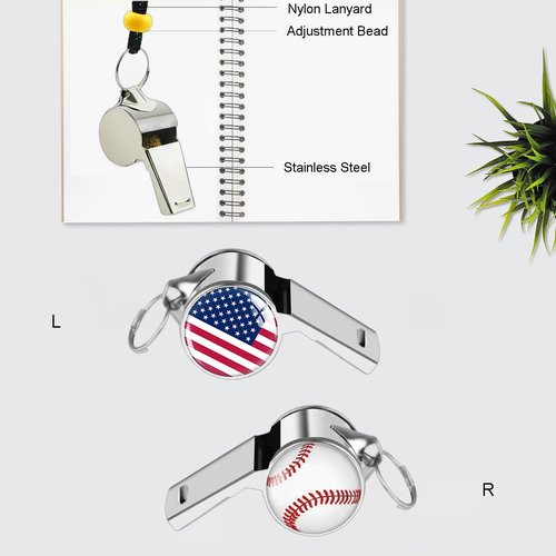 WESTCREEKS Whistle for Coaches, Sports Referee Whistles with Adjustable Lanyard, Outdoor Pet Stainless Steel Whistle, Thank You Gifts for Coach Teacher (USBaseball)
