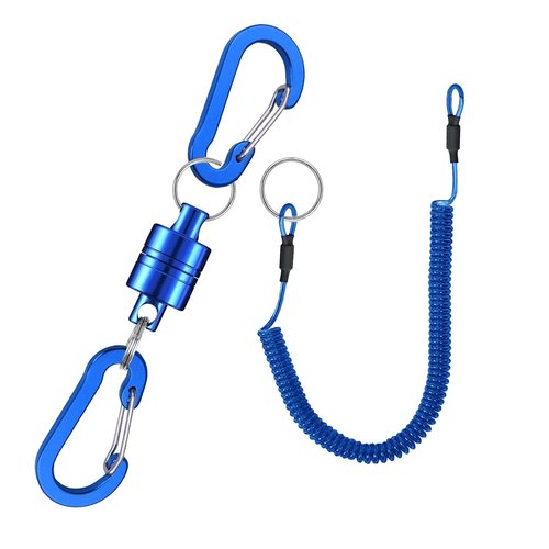 VQORAHUIX Magnetic Net Release Fly Fishing Net Retractor Magnetic Keychain, for Fly Fishing with Retractable Coiled Lanyard Carabiner