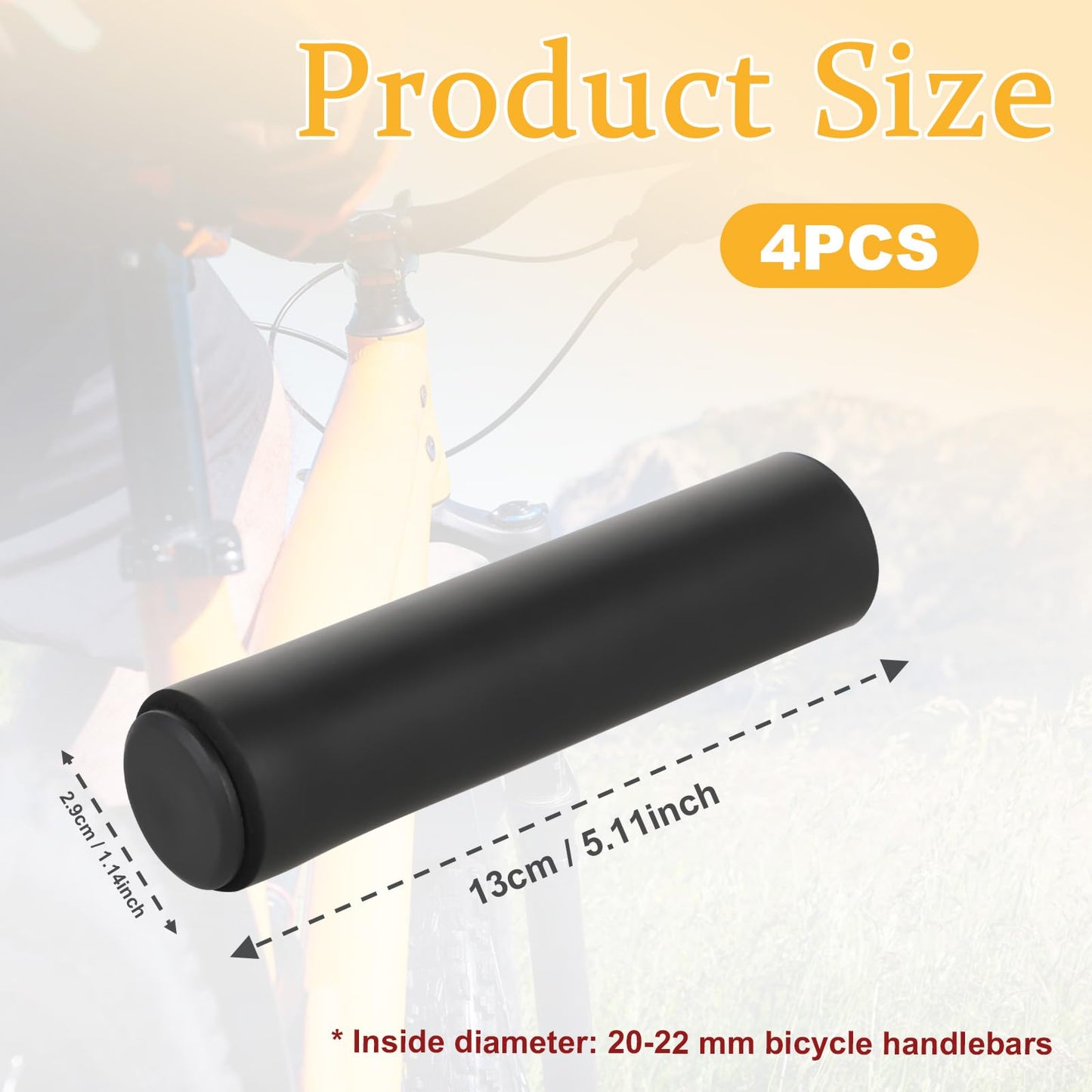 2 Pairs Bike Handle Grips, Foam Comfortable Shock Absorption Bike Handlebar Grips Sponge Covers Anti-Slip Handlebars Grip Compatible with Mountain, Scooter