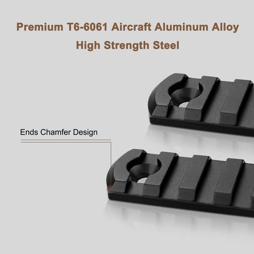 Bontok Single Picatinny Aluminum Accessory Rail Set 3 5 7 9 11 13 Slots with 13 T-Nuts & Screws, 6 Wrench-Rounded Corner