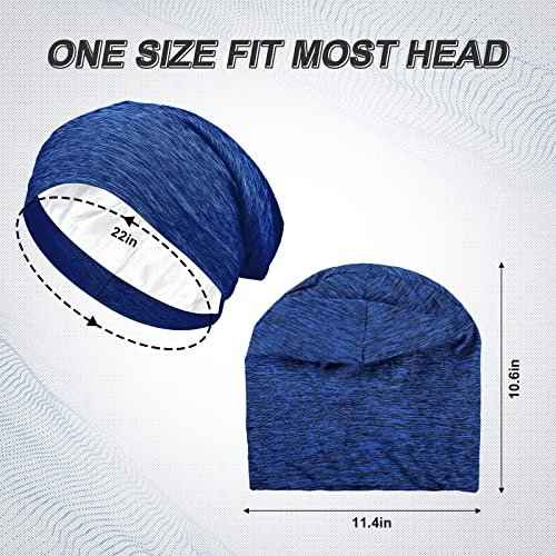 16 Pcs Satin Lined Sleep Cap African Silk Bonnet Beanie Double Layer Style Silk Hair Wrap Cover for Women (Fresh Style)