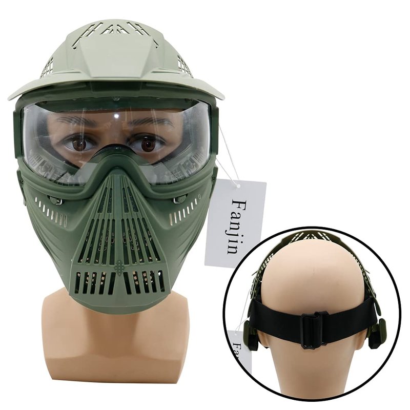 Fanjin Paintball Mask, Airsoft Mask, Tactical Masks Full Face Gear with Goggles Impact Resistant for Hunting CS Survival Games Halloween Cosplay and Outdoor Activities