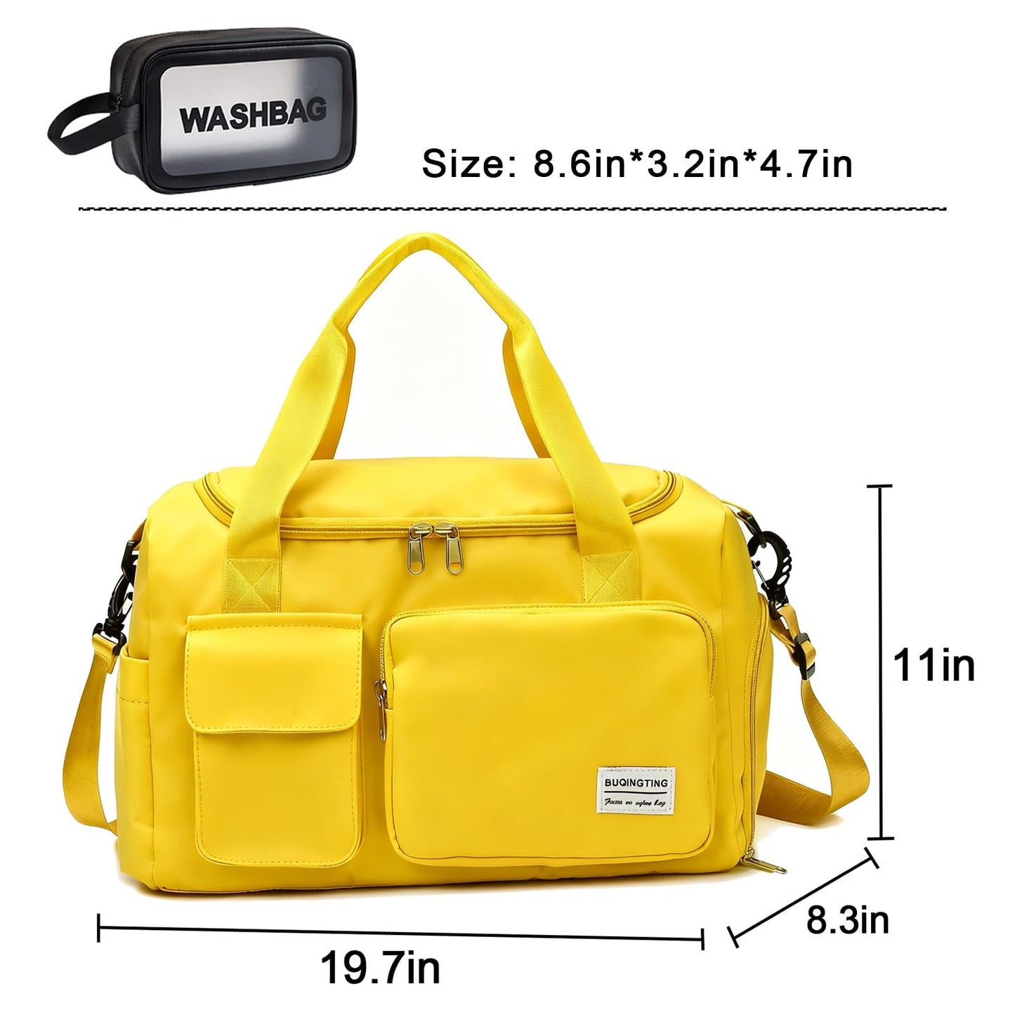 Small Gym Bag for Women, Travel Duffle Bag Carry On Weekender Bag with Shoe Compartment