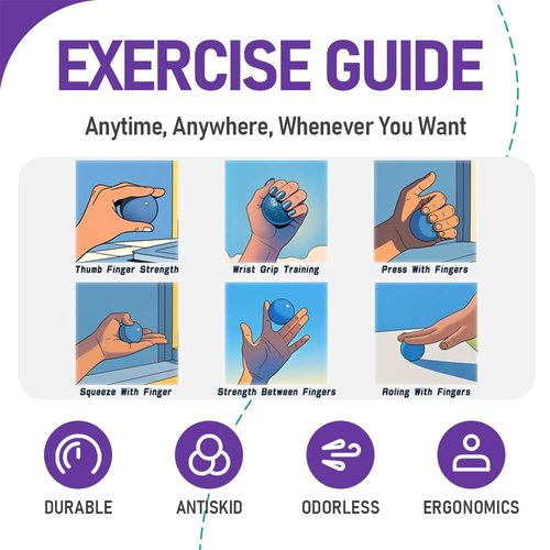 RIDEHILL 3 Pack Stress Balls for Adults, Squeeze Balls for Hand Therapy, Hand Strengthening Devices with Different Resistance Levels for Finger Forearm Wrist Exercise Relaxation and Pain Relief