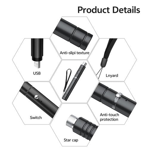 [Professional] Rechargeable Green Line Light Flashlight Long Distance Range for TV/LED/LCD Screens Tactical Flashlights Presentation Office/Classroom/Outdoors/Astronomic/Construction [203] (1)