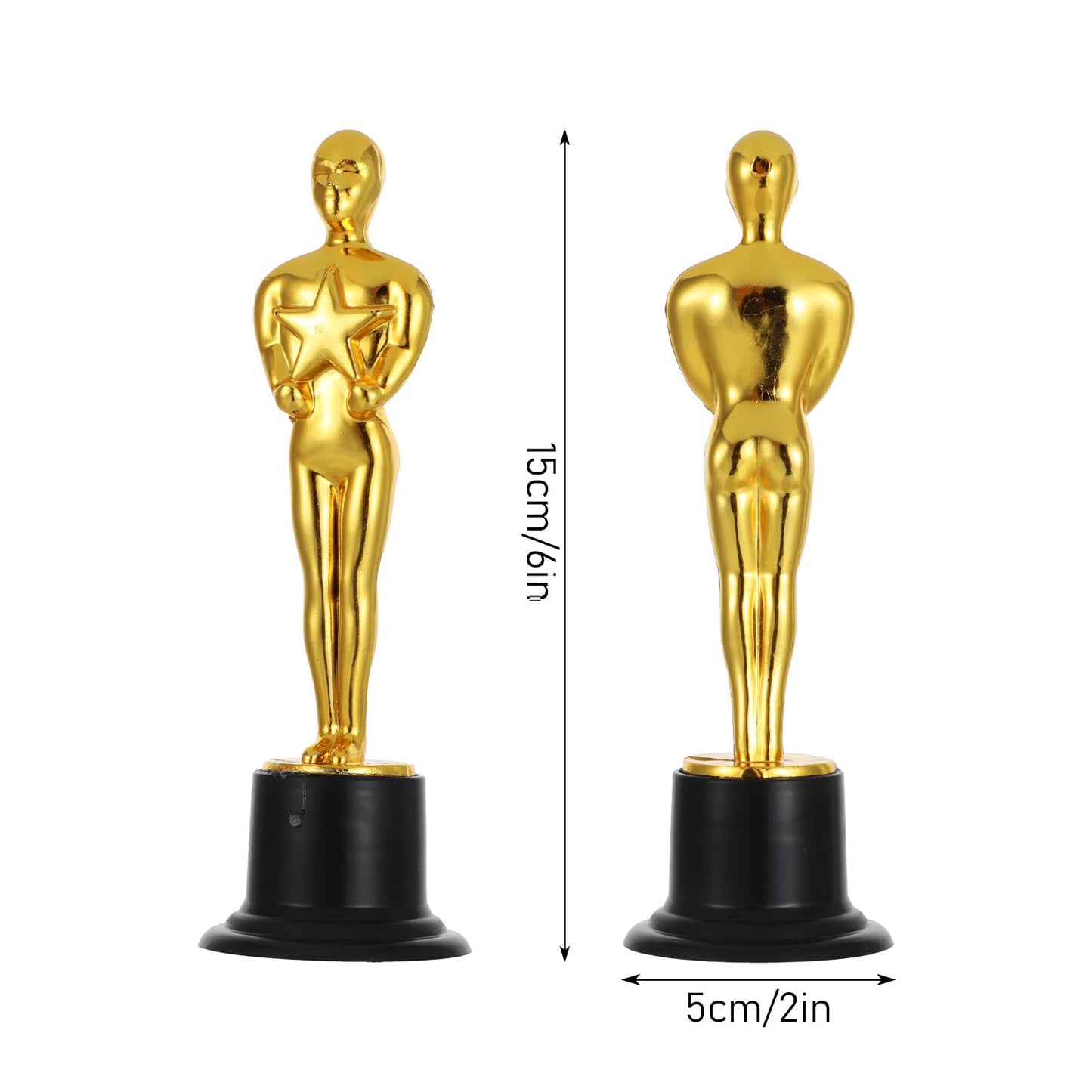 zisiueel 24 Pcs Gold Award Trophies,Mini Trophy Party Favors for Celebrations,Classroom prizes,Competitions and Party Decorations,Awards Trophy for Kids and Auldt