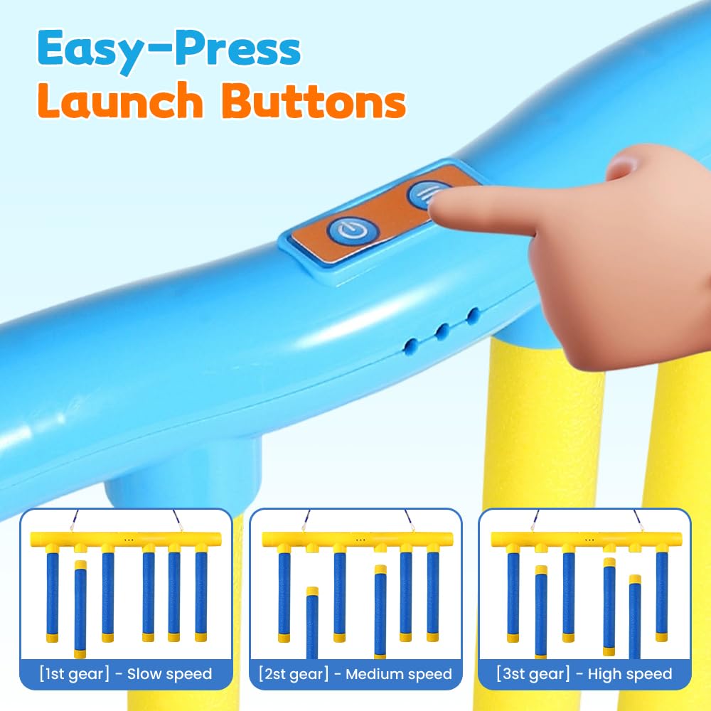 NEKSKA Reflex Sticks Rebounce Game, Reflex Challenge Game, Falling Sticks Reaction Time Trainer with Adjustable Speed Modes for Home, Office & Team Activities (Yellow)