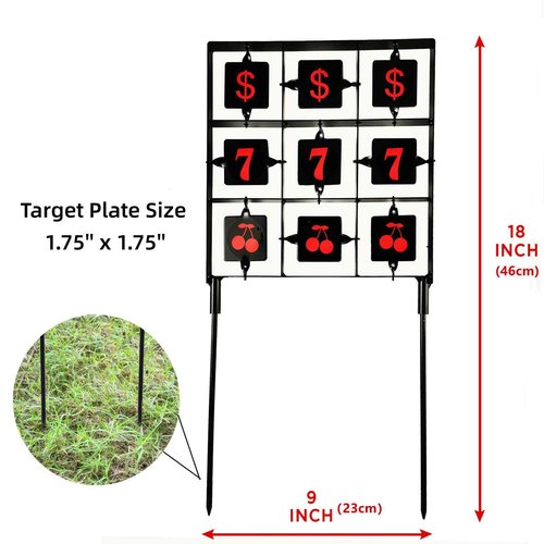 Atflbox Spinning BB Gun Target, Two Styles of Sticker Tic-Tac-Toe Designed Airsoft Resetting Target for Outdoor and Backyard