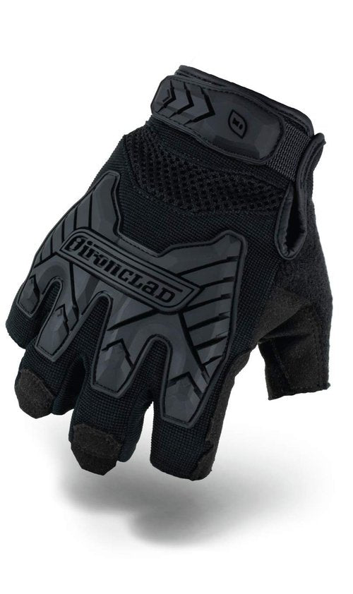 Ironclad IEXT-FIBLK-04-L Tactical Fingerless Impact Glove Black, Large
