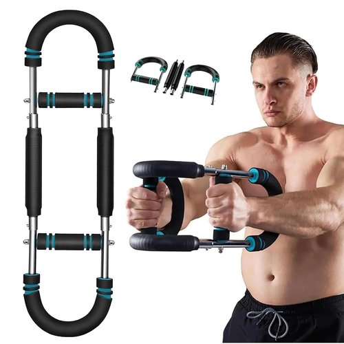 Twister Arm Trainer,Chest Workout Equipment,Chest Trainer For Men,With Ergonomic Design, Durable High-Strength Metal Spring, For Targeting Arms, Chest, Back, Legs, And Shoulders(Black & Blue)