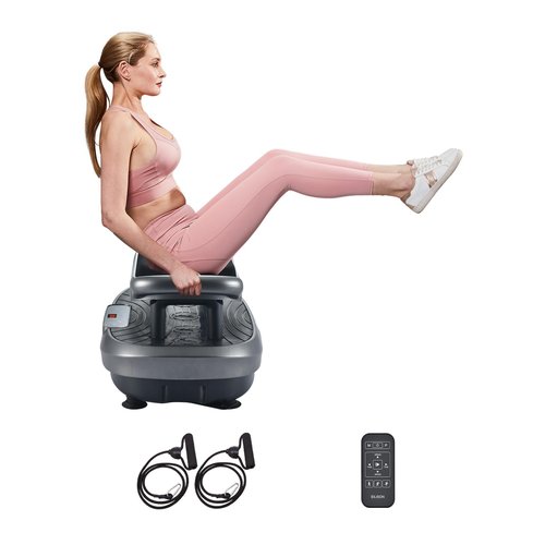 EILISON FITABS 3D Vibration Plate Exercise Machine with Seat - Ocsillation, Pulsation + Vibration Platform, Push Up | Vibration Machine for Lymphatic Drainage, Weight Loss, Recovery (Fitabs Grey)
