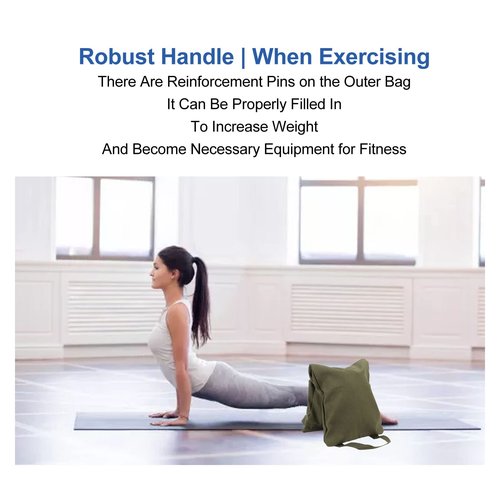 XHIKOWAT Yoga Sandbags Green Portable Sand Bag Weight Training Pilates Solid Handle,Yoga Supplies