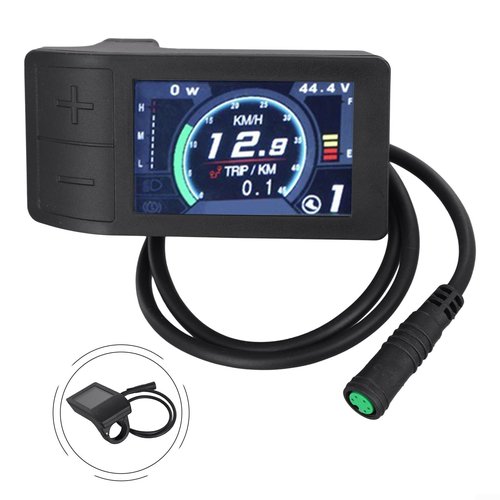 Electric Bike LCD Display 500C for Bafang BBS01 BBS02 HD Motor, 2.2" IPS Screen, Adjustable Brightness, Touch Button, 24V/36V/48V