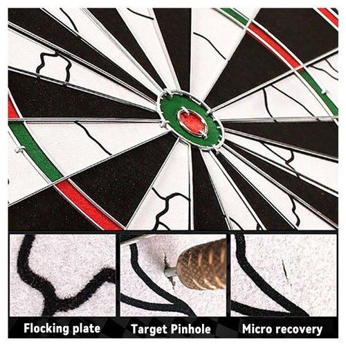 ULAKLU Dart Board Set Flocking Dart Board,Double-Sided Dart Board with 12pcs Steel Tip Darts-Multiplayer Party Games (15 inches)