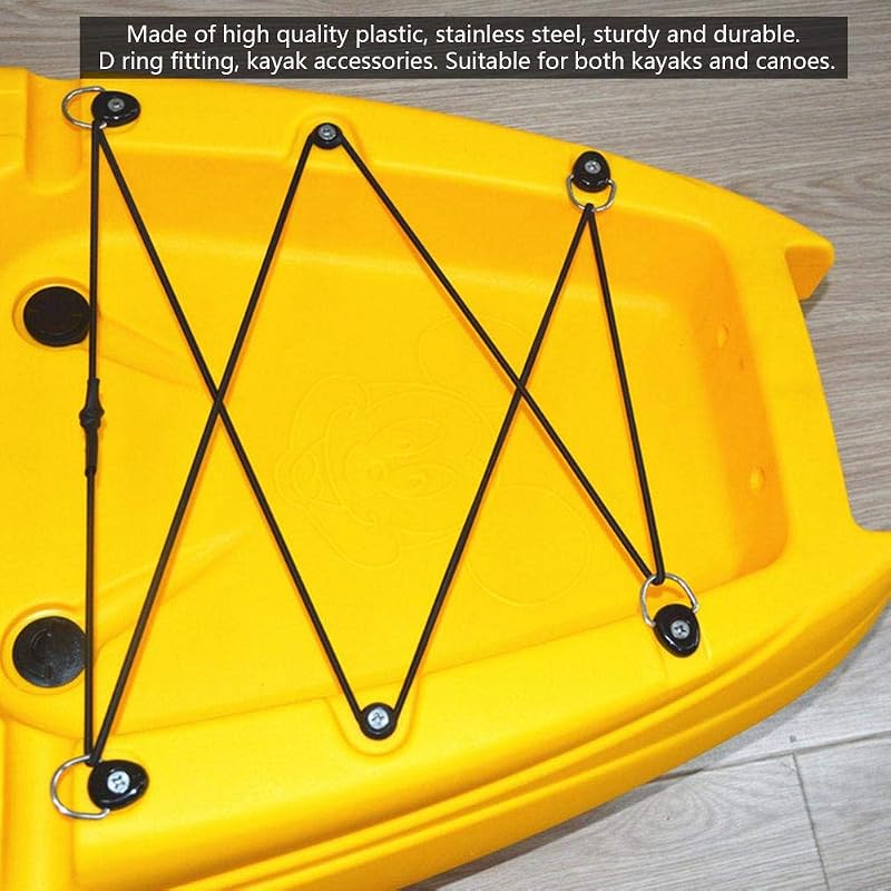 Kayak D Ring Buckle Tie Down Fittings - 6 Pack Deck Safety Accessories