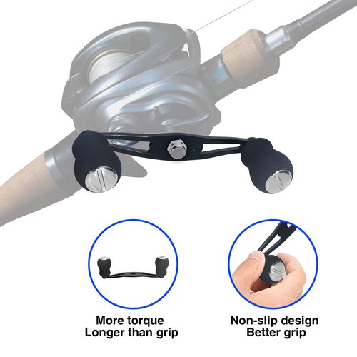 Replacement Baitcaster Reel Fishing Handle Compatible with Gomexus,Ultra-Light Aluminum Power Handle for Baitcasterwith EVA Foam Grip