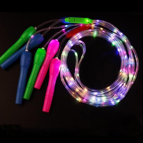 LED Light Up Jump Rope for Kids, Colorful Skipping Rope with Rubber Handle & Grip, Lightweight Glowing Skipping Rope, Kids Gifts for Fitness and Workout