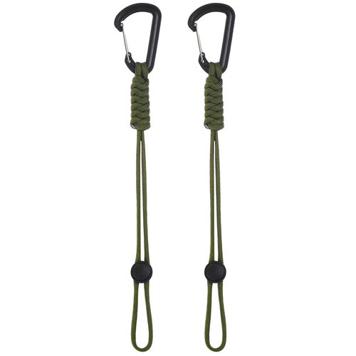 M METERXITY 2-Pack Paracord Keychains with Clips, 10 Inch Braided Lanyard Strap D Ring Adjustable Buckle Backpack Accessories for Camping/Hiking/Fishing/Traveling/Outdoor [Green]