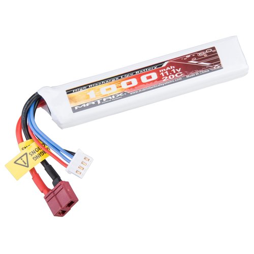 Evike Airsoft - Matrix High Performance 11.1V Stick Type Airsoft LiPo Battery (Model: 1000mAh - 20C / Deans)