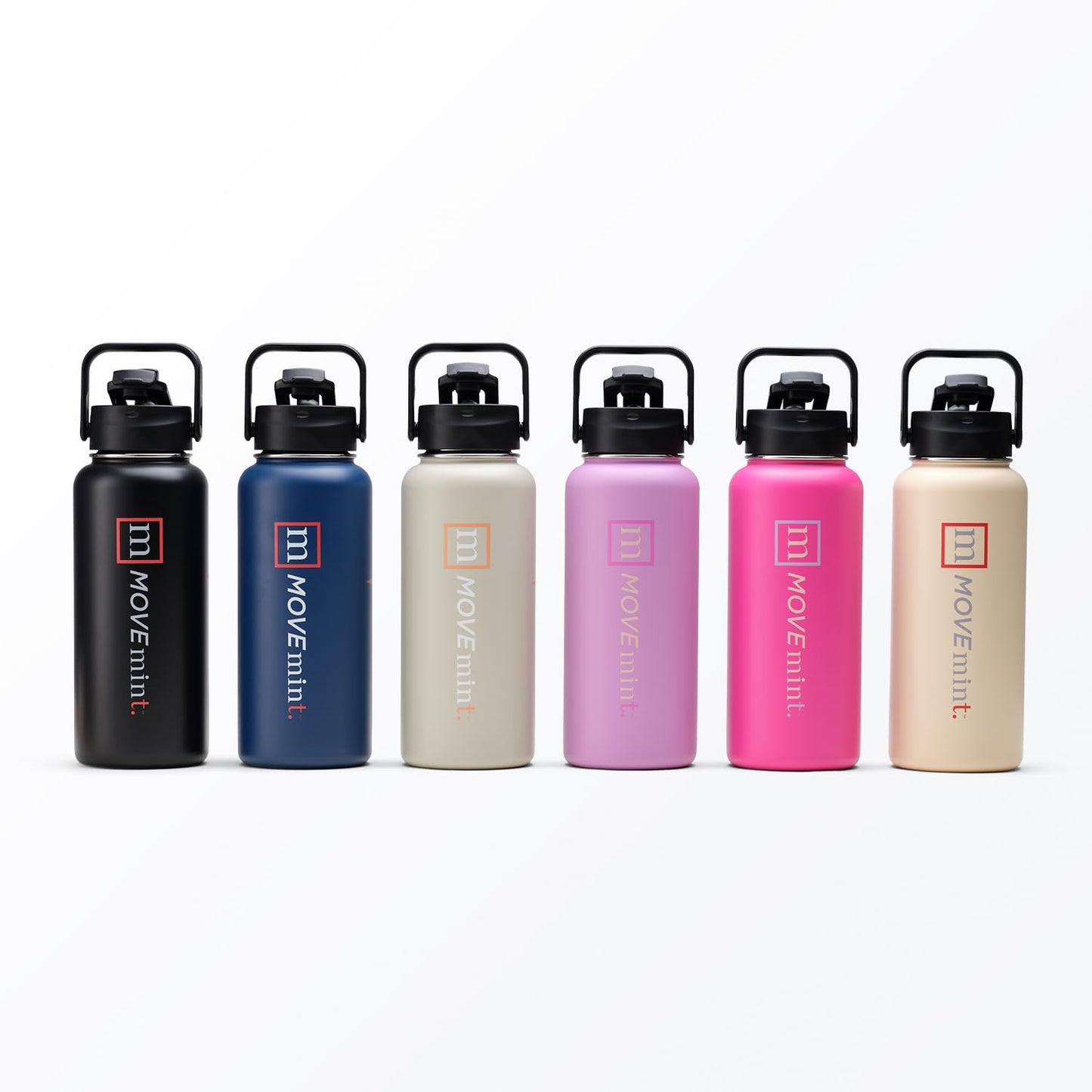 Mint Sport Insulated Stainless Steel Water Bottle with Straw – 32 oz BPA-Free Sports Water Bottle, Leakproof Double-Wall Vacuum Insulation for Gym, Travel & Sports (Midnight Black)