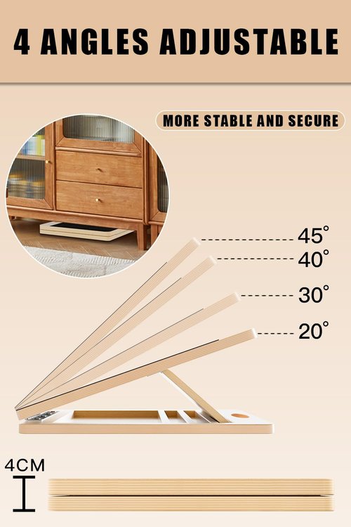 WITHSTAR Portable Wooden Slant Board for Calf Stretching Squats Calf Stretcher Pilates Adjustable Incline Board for Knees Ankle Heel Feet Leg