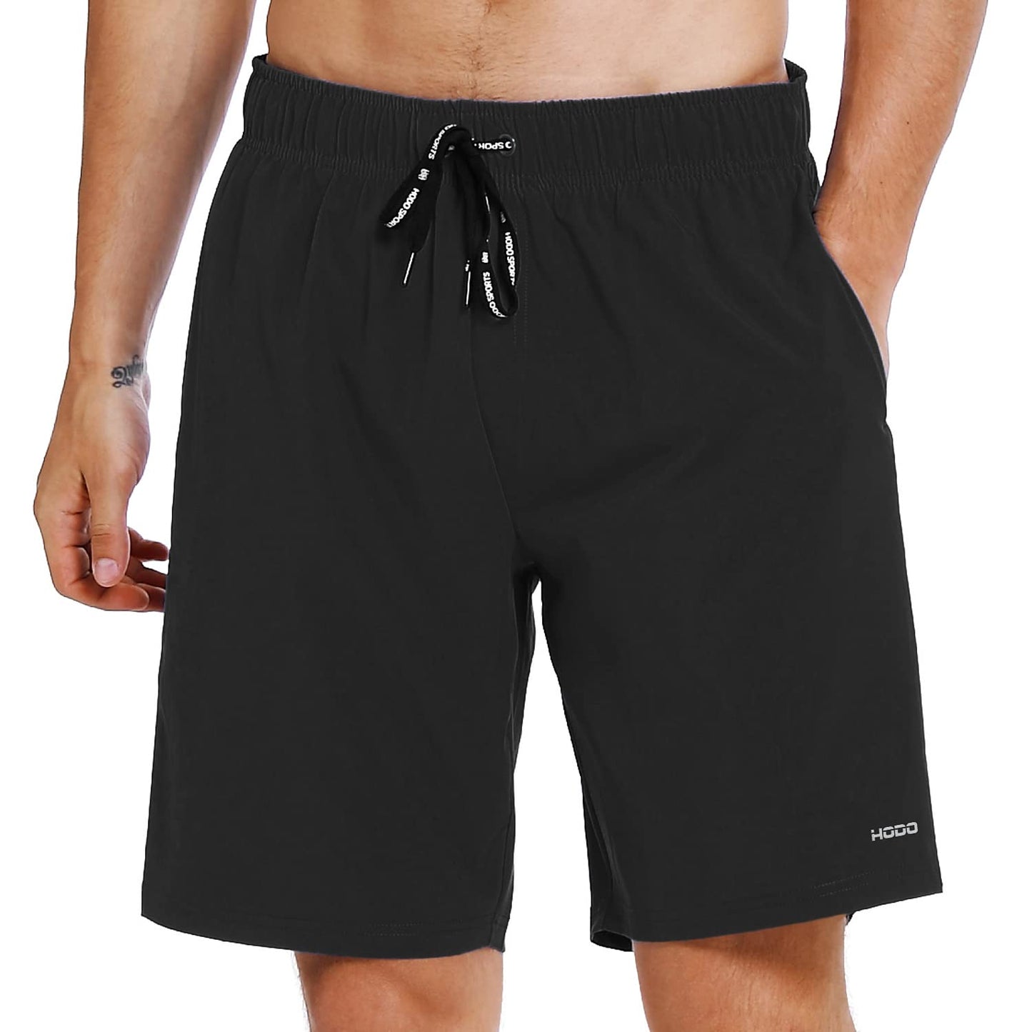 HOdo Mens Swim Trunks with Mesh Liner 9" Quick Dry Swim Shorts Bathing Suits for Men Swimwear Board Shorts wiht Pockets Black XL