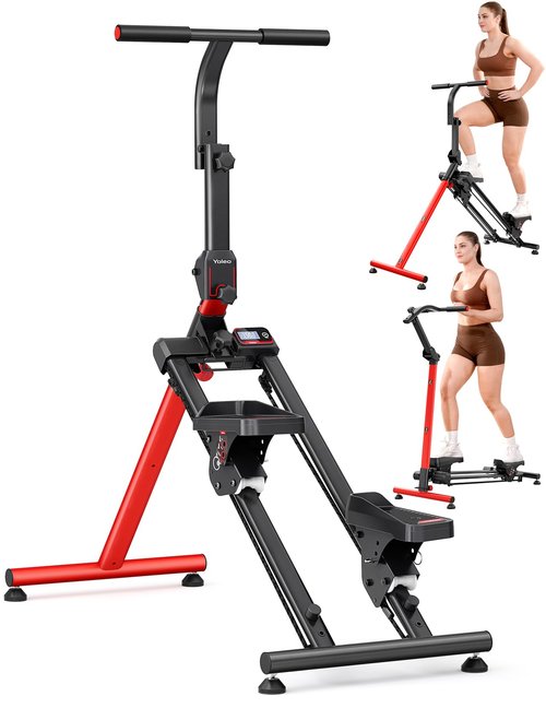 YOLEO Steppers for Exercise at Home, Adjustable Stair Stepper with 3 Workout Modes,Folding Cardio Stair Master with Ski Simulation Mode & Oversized Pedal,90% Pre-Assembled Stair Climber with Handlebar