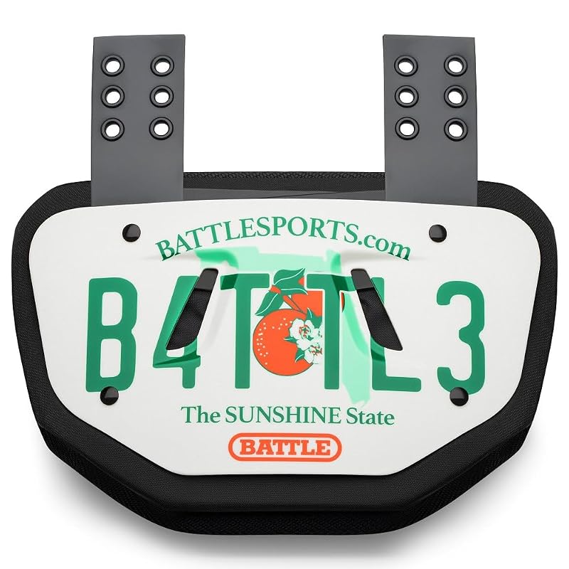 Battle Football Back Plate – Hard Shell Back Protector with Contoured Foam (Florida Variation)