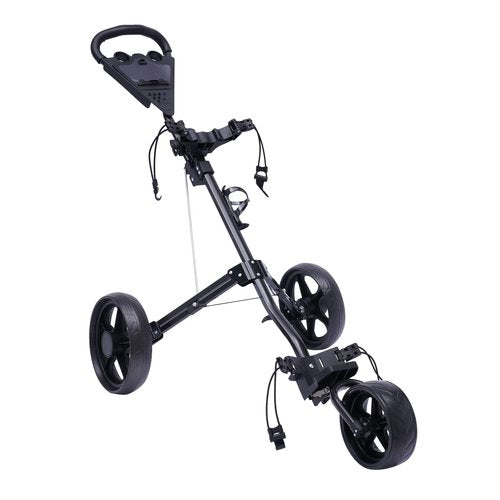Faniop Foldable Golf Push Cart with Foot Brake, 3-Wheel Design, EVA Wheels, Golf Bag Holder, Scoreboard, Cup Holder, for Golf Enthusiasts