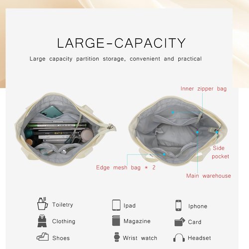 HEAD Waterproof Tote Bag Crossbody Bag with Detachable Shoulder Strap, Women’s Handbags Casual Shoulder Bags Fits 15.6 Inch Laptop, Lightweight Top Handle Satchel for Shopping/College/Travel/Work