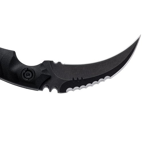 OOULORE Fixed Blade Knife, D2 Steel Blade, G10 Handle, Tactical EDC, Double Edged, Claw Knife, Utility for Outdoor Survival, Hiking, Camping with Kydex Sheath OK1212 (Black/Black)