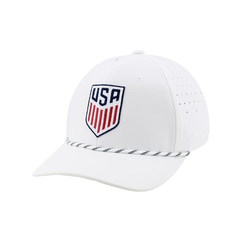 USMNT Officially Licensed Snapback Rope Hat - White, One Size