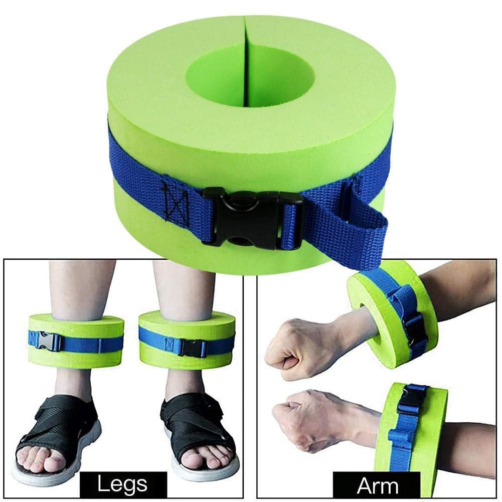 2 Pieces Foam Swim Aquatic Cuffs Equipment Water Aerobics Float Ring with Detachable Hook and Loop Fastener Fitness Workout Set for Swimming Fitness Training Pool Exercise for Arms Ankles