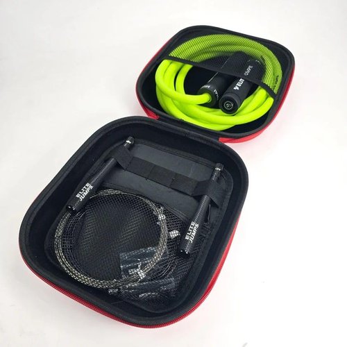 Elite Jumps - Jump Rope Carry Case - Fits All Elite Jumps Ropes & Other Small Items - Metal Clip - Moisture & Scratch-Resistant - Durable & Versatile - 7.87” x 6.3” x 2.75” - Black